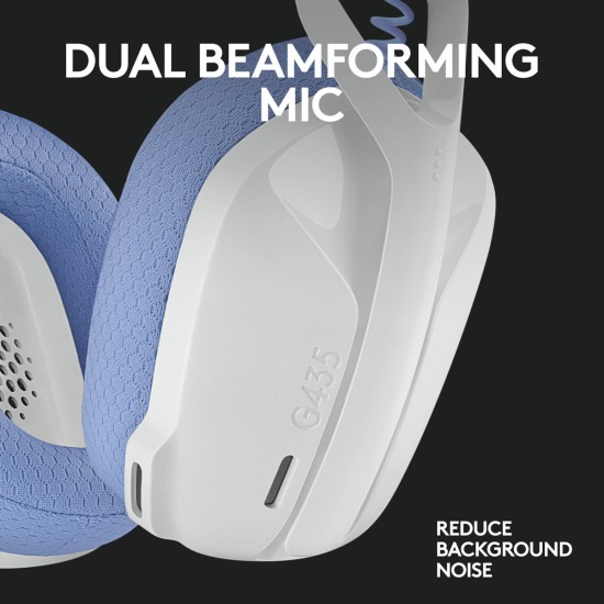 Logitech G435 Lightspeed Ασύρματο Over Ear Gaming Headset Λευκό (981-001074)