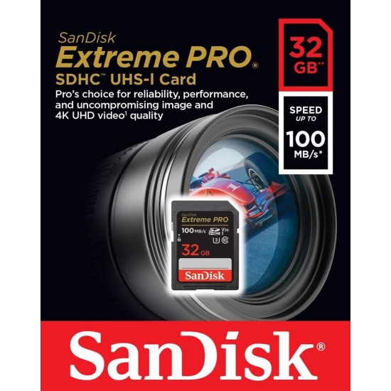 SanDisk 32GB Extreme PRO SDHC UHS-I Memory Card (SDSDXXO-032G-GN4IN)