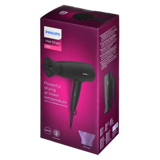 Πιστολάκι Μαλλιών Philips Series 3000 1600W Black (BHD308/10)