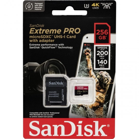 Sandisk Extreme Pro microSDXC 256GB Class 10 U3 V30 (SDSQXCD-256G-GN6MA)