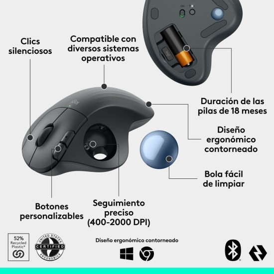 Ποντίκι LOGITECH ERGO M575S Graphite (910-007029)