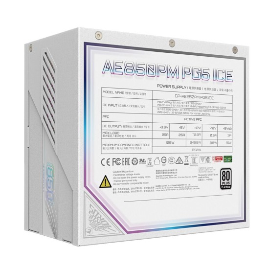 Τροφοδοτικό Gigabyte Aorus Elite P850W 850W Platinum Λευκό (GP-AE850PM PG5 ICE)