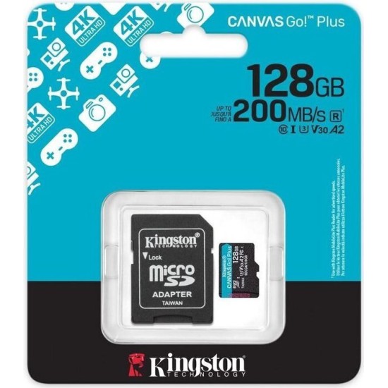 Κάρτα Μνήμης Kingston Canvas Go Plus microSDXC 128GB with Adapter (SDCG4/128GB)