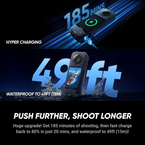 Action Camera Insta360 X5 360° Μαύρο
