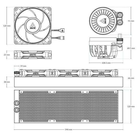 Arctic Liquid Freezer III Pro A-RGB 360 White (ACFRE00188A)
