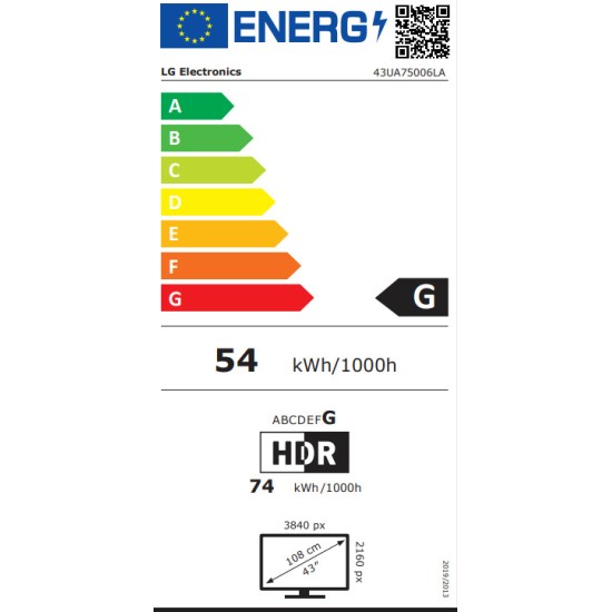LG Smart TV LED 4K UHD AI UA75 43" (43UA75006LA)