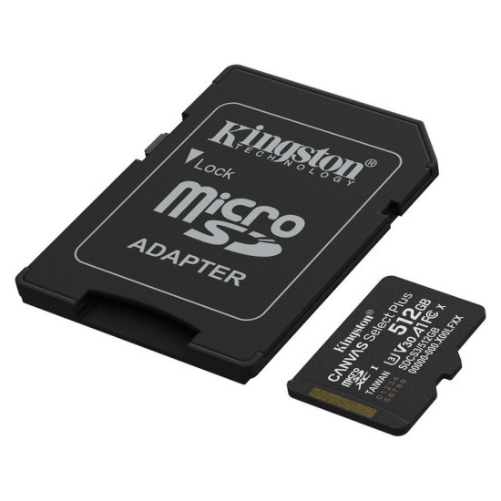 Κάρτα Μνήμης Kingston Canvas Select Plus microSDXC 512GB with Adapter (SDCS3/512GB)