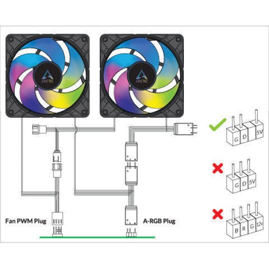 Case Fan Arctic P12 PWM A-RGB 3-Pack (ACFAN00310A)