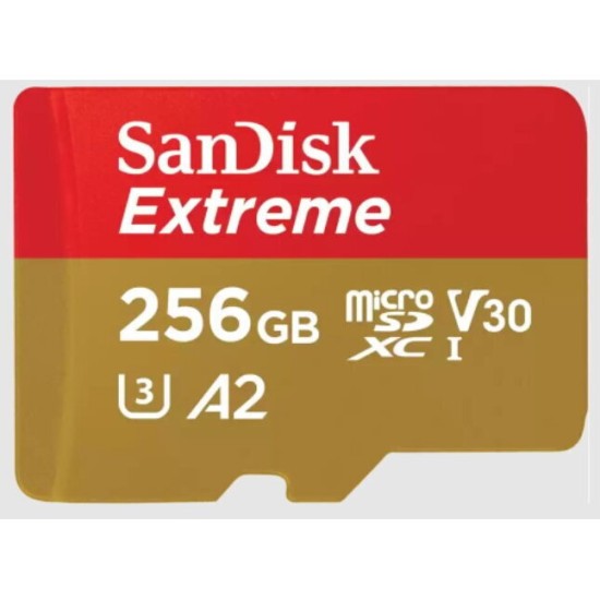 Sandisk Extreme microSDXC 256GB Class 10 U3 V30 A2 with Adapter Mobile (SDSQXAV-256G-GN6MA)
