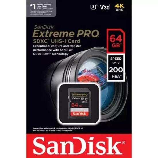 SanDisk 64GB Extreme PRO SDHC UHS-I Memory Card (SDSDXXO-064G-GN4IN)