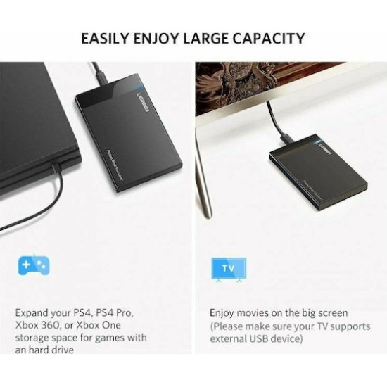 Θήκη για Σκληρό Δίσκο Ugreen 2.5" SATA III με σύνδεση USB 3.1 Type-C (US221)
