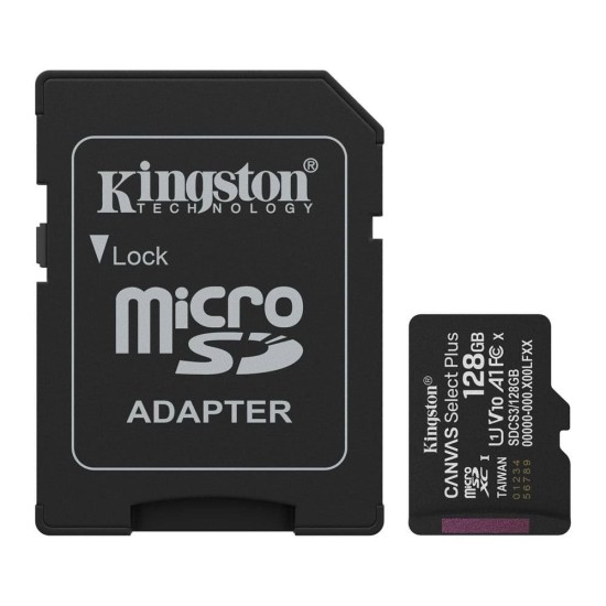 Κάρτα Μνήμης Kingston Canvas Select Plus microSDXC 128GB with Adapter (SDCS3/128GB)